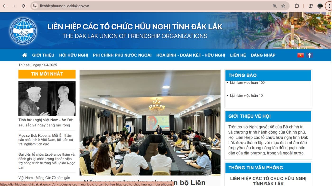 Web portal of the Dak Lak Union of Friendship Organizations