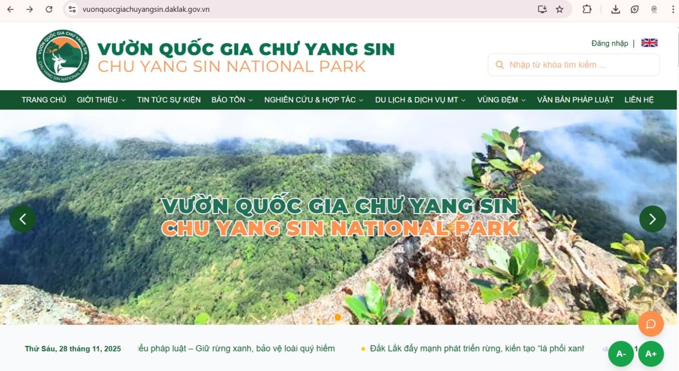Chu Yang Sin National Park web portal
