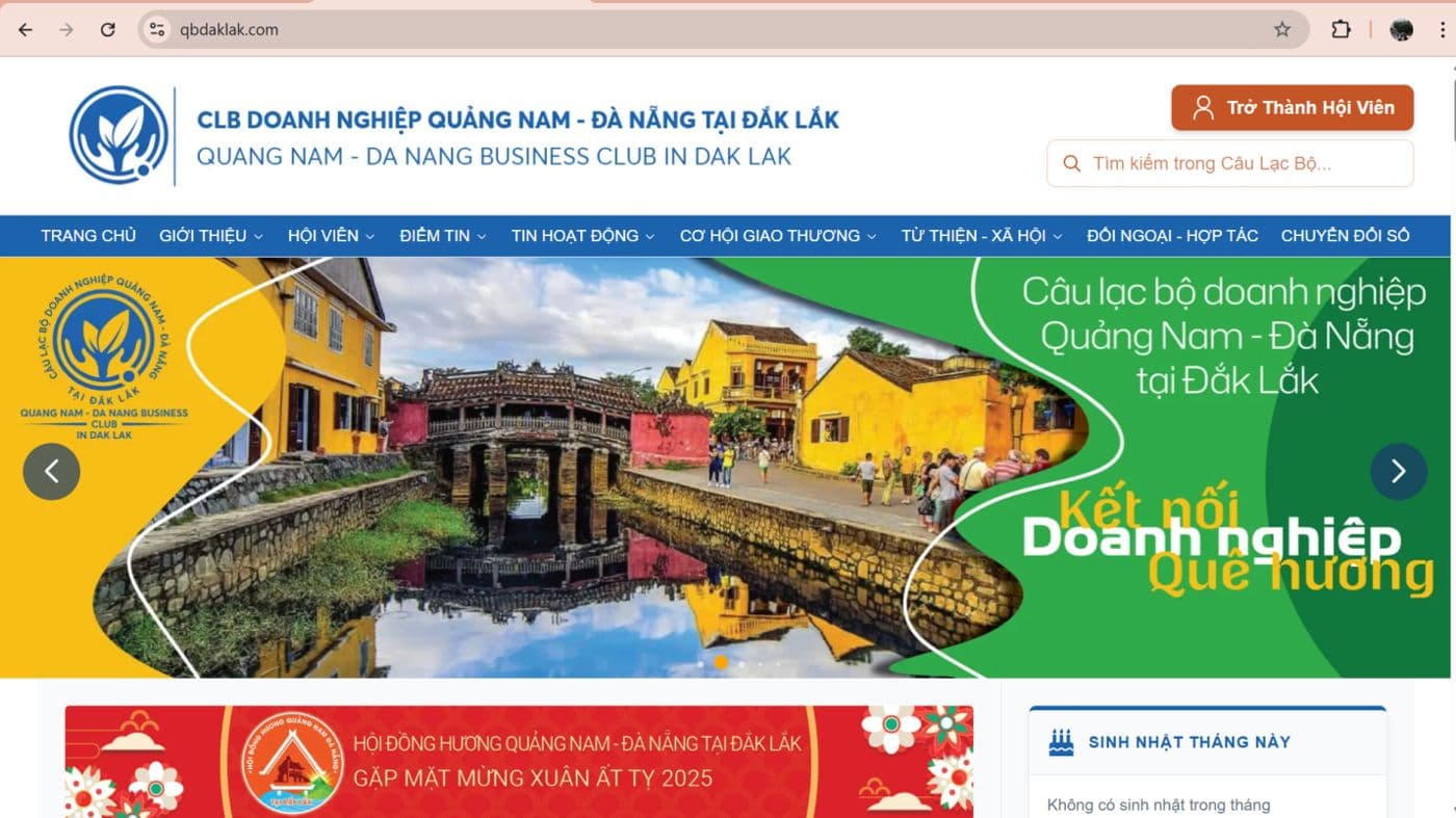 Website of the Quang Nam – Da Nang Business Club in Dak Lak